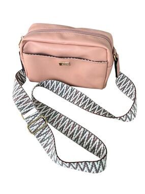 Olivia & Kate Blush Pink Camera Style Bag Woven Strap